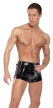 Tren�rky, slipy, p�nsk� tanga: Sexy boxerky se zipem - lack
