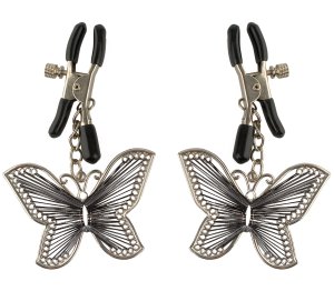Skřipce na bradavky s motýlky Butterfly Nipple Clamps – Krásné ozdoby na bradavky