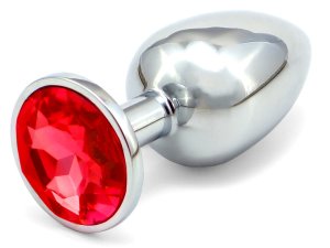 Anální kolík se šperkem, červený – Anální kolíky se šperkem