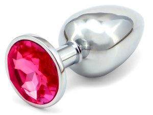 Anální kolík se šperkem, tmavě růžový – Anální kolíky se šperkem