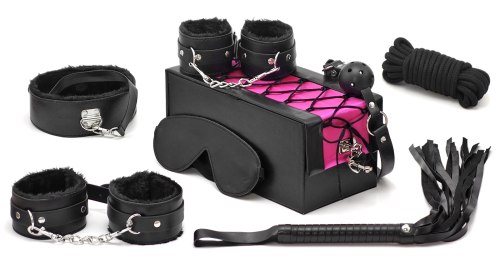BDSM sada Devine v kufříku, černo-růžová