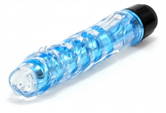 Transparentní vibrátor, modrý