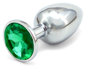 Anální kolík se šperkem, tmavě zelený – Anální kolíky se šperkem