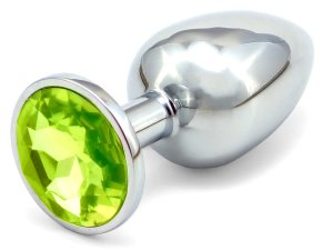 Anální kolík se šperkem, světle zelený – Anální kolíky se šperkem