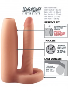 Návlek na penis s análním dildem, zvětší průměr o 33%