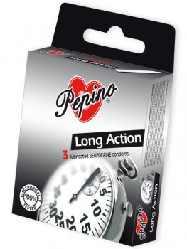 Kondomy na oddálení ejakulace Pepino Long Action, 3 ks – Znecitlivující kondomy na oddálení ejakulace
