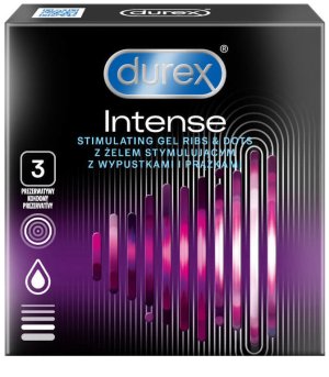 Vroubkované hřejivé Kondomy Durex Intense, 3 ks – Vroubkované kondomy