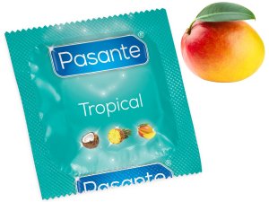 Kondom Pasante Tropical Mango, 1 ks – Kondomy s příchutí