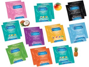 Balíček kondomů Pasante 18+2 ks zdarma – Výhodné balíčky kondomů