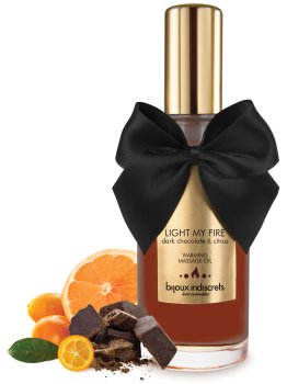 Hřejivý masážní olej Light My Fire - hořká čokoláda a citrus – Erotické masážní oleje, gely a emulze