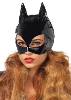 Lakovaná maska s kočičíma ušima Cat Woman – Tajemné i vzrušující škrabošky, masky a čelenky