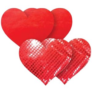 Samolepicí ozdoby na bradavky Nippies Red Heart – Samolepky na prsa a bradavky