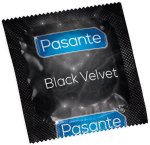 Širší kondom Pasante Black velvet - černý, 1 ks