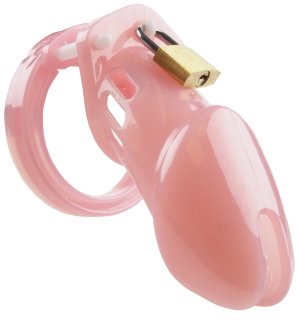 Pás cudnosti - plastový, růžový (klícka na penis) – Klece na penis