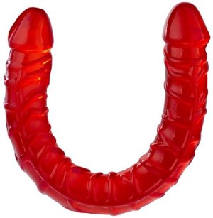 Oboustranné dildo Ultra-Dong, červené – Dvojitá a oboustranná dilda