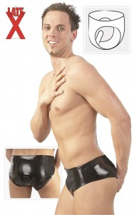 Latexové slipy s análním dildem