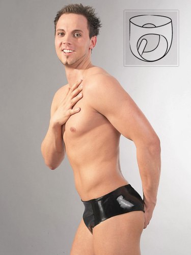 Latexové slipy s análním dildem