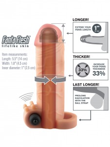 Vibrační návlek na penis Fantasy X-tensions 1" - prodlouží o 2,5 cm