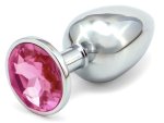Anální kolík se šperkem, světle růžový