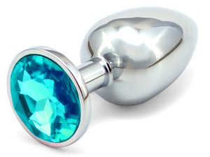 Anální kolík se šperkem, světle modrý – Anální kolíky se šperkem