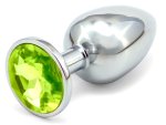 Anální kolík se šperkem, světle zelený