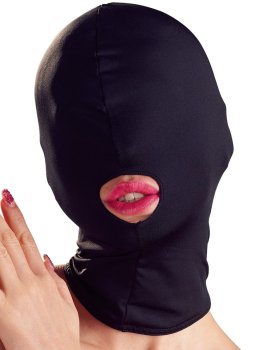 Erotické masky na hlavu: Maska s otvorem pro ústa, černá