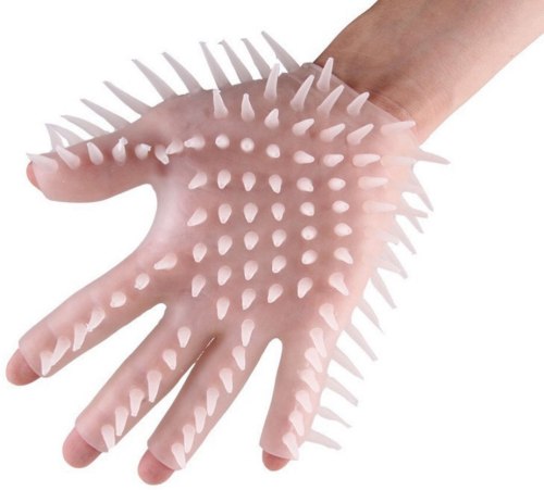 Masturbační/masážní rukavice se stimulačními výstupky, 1 ks