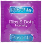 Kondom Pasante Intensity Ribs & Dots - vroubkovaný