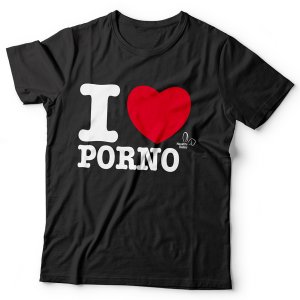 Tričko I LOVE PORNO, černé – Dámská sexy trička