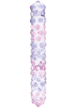 Skleněné dildo Purple Rose Nubby – Skleněná dilda