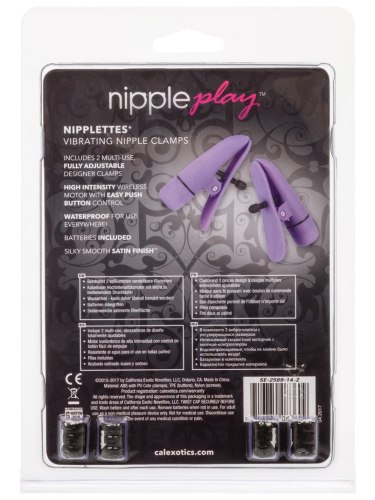 Vibrační svorky na bradavky Nipplettes Purple