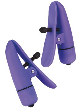Vibrační svorky na bradavky Nipplettes Purple – Skřipce a svorky na bradavky a stydké pysky