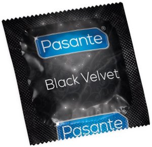 Kondom Pasante Black velvet - černý – Klasické kondomy
