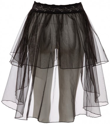 Průsvitná tylová sukně s asymetrickým střihem Cottelli Collection