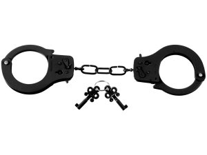 Bondage (svazování): Kovová pouta Designer Cuffs, černá