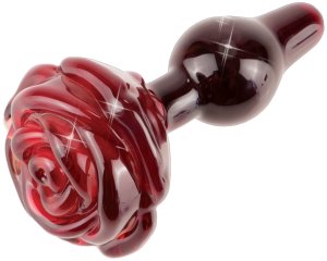 Skleněný anální kolík s růžičkou ICICLES No. 76 – Skleněné anální kolíky
