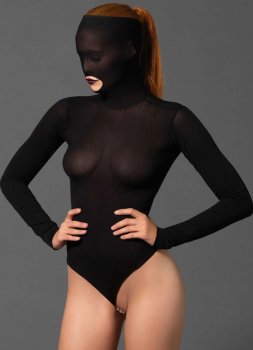 Body s maskou a perlovým řetízkem v rozkroku – Fetiš a BDSM oblečení