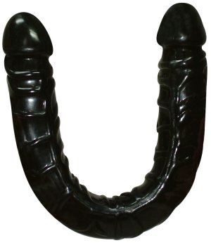Oboustranné dildo Ultra-Dong, černé – Dvojitá a oboustranná dilda