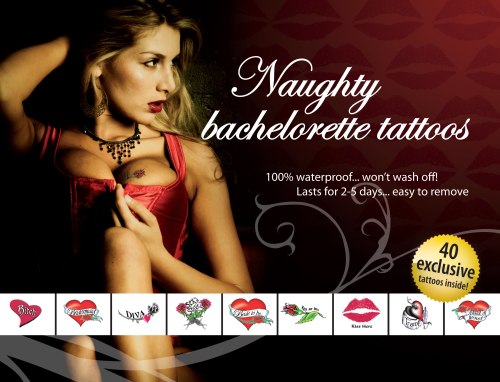 Sada erotických dočasných tetování Naughty Bachelorette