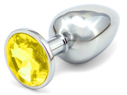 Anální kolík se šperkem, žlutý - MALÝ