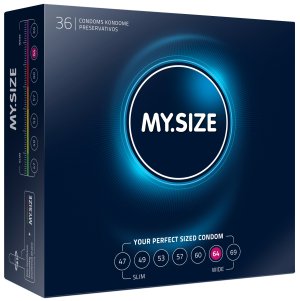 Kondomy MY.SIZE 64 mm, 36 ks – XL a XXL kondomy pro velké penisy