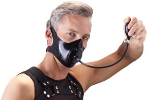 Latexový roubík - maska s nafukovacím dildem – Nafukovací roubíky