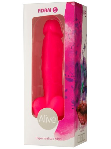 Jasně růžové realistické dildo s přísavkou Alive Adam S