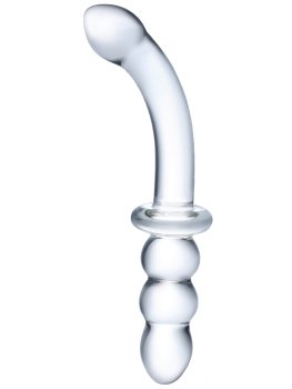Oboustranné skleněné dildo G-Spot 8" Ribbed – Skleněná dilda