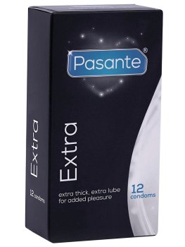 Kondomy Pasante Extra, 12 ks – Zesílené, anální kondomy