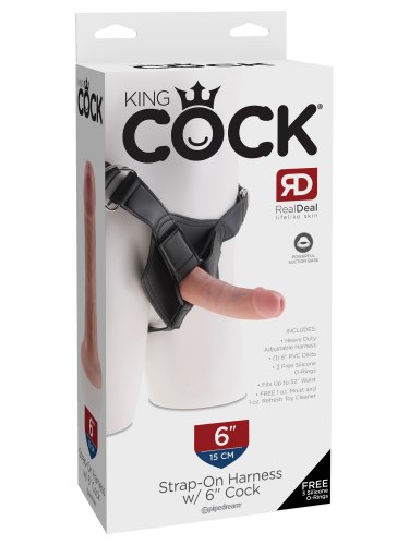 Realistické dildo King Cock 6" + postroj Heavy-Duty