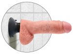 Tvarovatelný vibrátor s varlaty a odnímatelnou přísavkou King Cock 8"