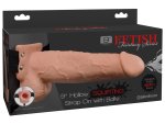 Dutý stříkací připínací penis s varlaty 9" Fetish Fantasy
