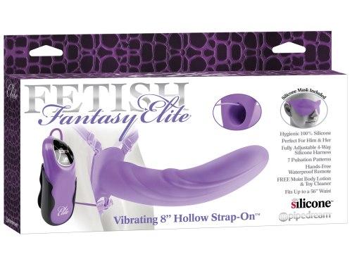 Dutý vibrační připínací penis Fetish Fantasy Elite Vibrating 8" Hollow Strap-On