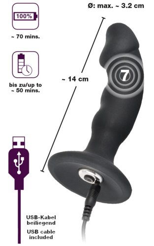 Realistický nabíjecí vibrační anální kolík Black Velvets